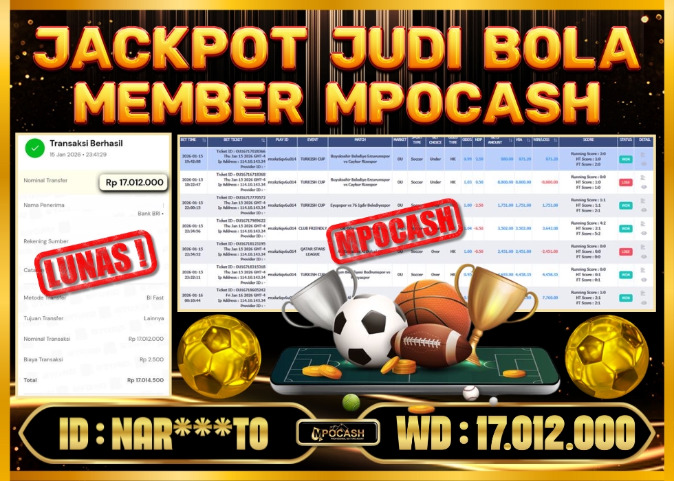MPOCASH JACKPOT JUDI BOLA
